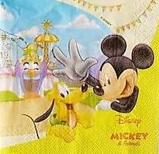 Papier - Servítka Mickey a Pluto v lunaparku 4ks (S348) - 16414027_