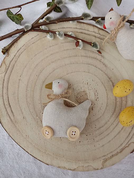 Dekorácie - Ľanová kačička - 16413491_