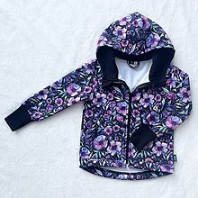 Detské oblečenie - Softshellová bunda fialové kvety - 16413034_
