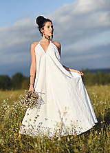 Šaty - Šaty s holými zády a vázáním - bílé - 16413201_