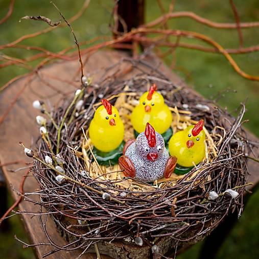 Dekorácie - Sklenená sliepočka - 16412847_