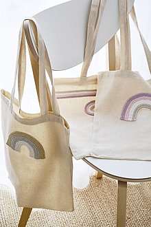 Nákupné tašky - Bavlnená taška s motívom zo špagátu - 16415954_