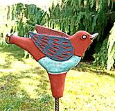 Dekorácie - Záhradná dekorácia - keramický vták - 19 cm. - 16416087_