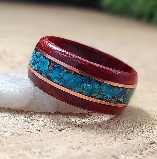 Prstene - Prsteň z padúka s chryzokolom - 16415040_