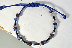 Pánske šperky - Náramok pánsky achát modrý - 16416185_