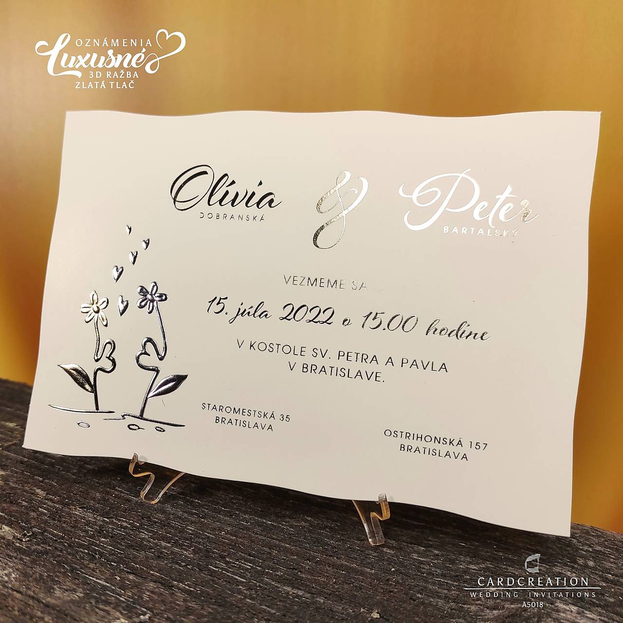 Svadobné oznámenia A5018