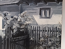 Obrazy - Maľovaný obraz - Domček na Vlkolínci - 16415127_