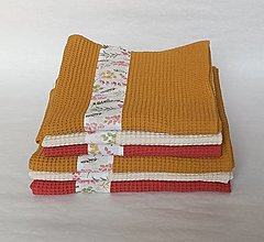 Úžitkový textil - Waflová osuška a uterák - set (Režná) - 16418782_