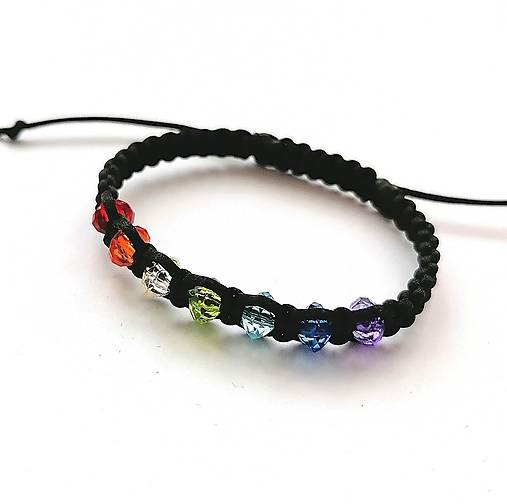 Náramky - Náramok čakrový (čierna - cca 14 cm) - 16418137_