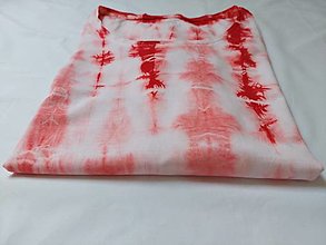Topy, tričká, tielka - Batikované dámske tričko červeno-biele - 16417971_