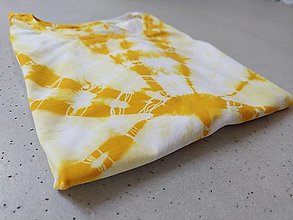 Topy, tričká, tielka - Batikované dámske tričko bielo-žlté - 16420217_