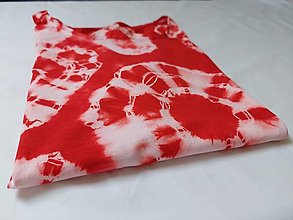 Topy, tričká, tielka - Batikované dámske tričko červeno-biele - 16420320_