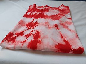 Topy, tričká, tielka - Batikované pánske tričko červeno-biele - 16420354_