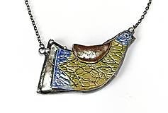 Náhrdelníky - Cínový šperk s keramikou - Vtáčik - 16417885_
