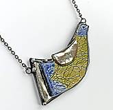 Náhrdelníky - Cínový šperk s keramikou - Vtáčik - 16417888_