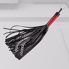 Spodná bielizeň - Kožený bič - leather whip (Čierna + červená) - 16419037_