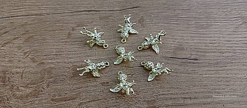 Komponenty - Prívesok Anjelik - 22 x 16 mm  (Zlatá) - 16422483_
