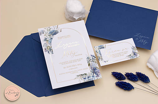 Svadobné oznámenie s metalickým zlátením B#92A