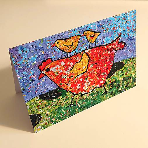 Dobrý obchod - Pohľadnice VEĽKÁ NOC (SLIEPKA s dvoma kuriatkami) - 16421173_