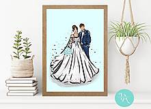 Grafika - Luxusné personalizované svadobné ilustrácie - 16424075_