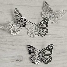 Polotovary - Motýľ strieborný - kovový komponent/5x3,5cm/ - 16424009_