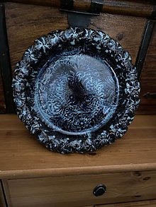 Nádoby - Ručne modelovaná misa 29cm z čiernej kameninovej hliny - 16421743_
