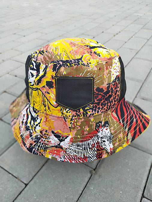 Čiapky, čelenky, klobúky - Bucket hat retro - 16426020_
