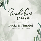 Úložné priestory & Organizácia - 202. Svadobná etiketa na fľašu - Oliva 12ks - 16424760_