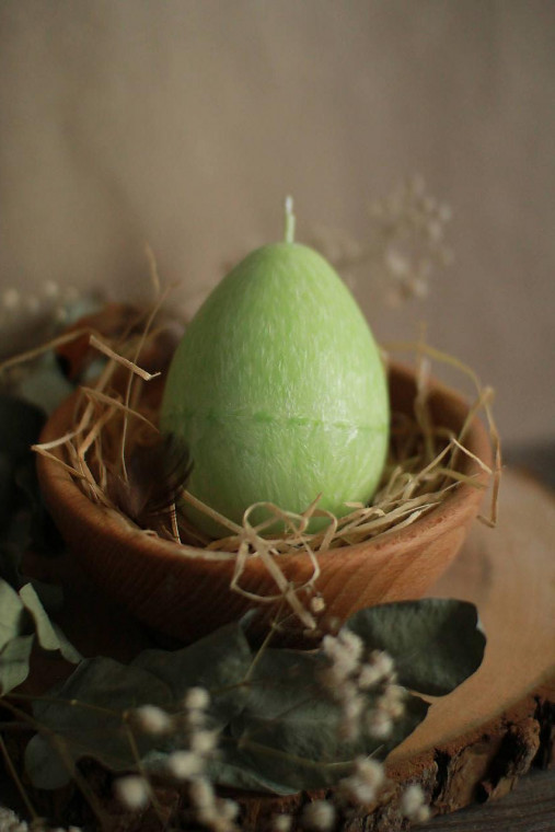 Dekorácie - Veľkonočné vajíčko - veľké (Zelená) - 16426068_