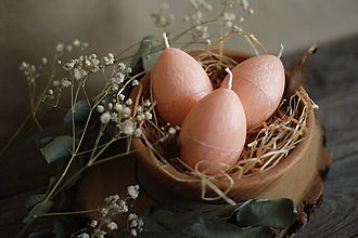 Dekorácie - Veľkonočné vajíčko - sviečka (pastelovo oranžové) - 16425953_