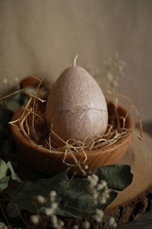 Dekorácie - Veľkonočné vajíčko - veľké (Béžová) - 16426061_