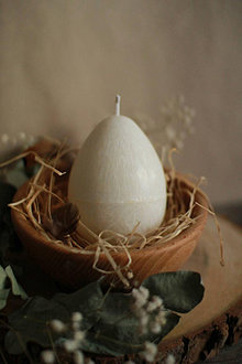 Dekorácie - Veľkonočné vajíčko - veľké (Biela) - 16426077_