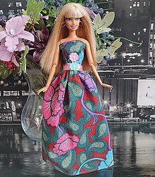 Hračky - Farebné dlhé šaty pre Barbie - 16424917_