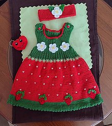 Detské oblečenie - Jahôdkové šaty s čelenkou - 16424901_