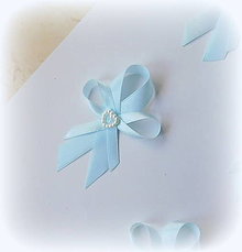 Svadobné pierka - pierka - bledomodrá (Modrá s perličkovým srdiečkom) - 16425602_