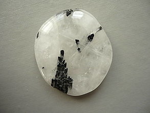 Minerály - Placka - křišťál s turmalínem 41 mm, č.404w - 16425519_