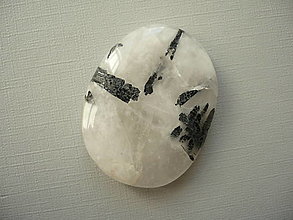 Minerály - Placka - křišťál s turmalínem 43 mm, č.186f - 16425533_