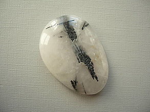 Minerály - Placka - křišťál s turmalínem 43 mm, č.187f - 16425540_