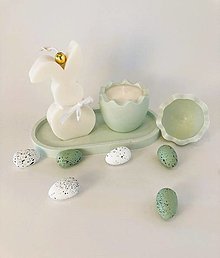 Sviečky - Sójová sviečka Zajko set s vajíčkom - 16425208_