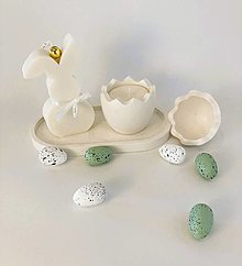 Sviečky - Sójová sviečka Zajko set s vajíčkom - 16425220_