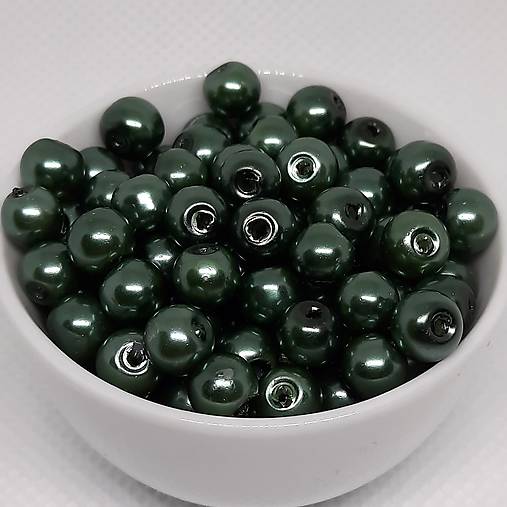 Voskované perly 6mm-30ks (zelená malachit)
