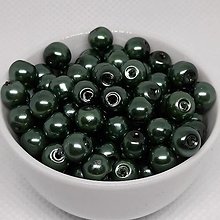 Korálky - Voskované perly 6mm-30ks (zelená malachit) - 16430845_