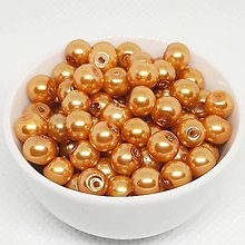 Korálky - Voskované perly 6mm-30ks (zlatá) - 16430846_
