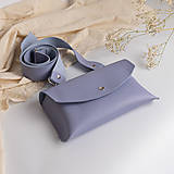 Kabelky - Kožená kabelka a ľadvinka Lilly (fialková) - 16427992_