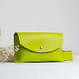 Kabelky - Kožená kabelka a ľadvinka Lilly (lime green) - 16427996_