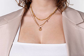 Náhrdelníky - náhrdelník Leone úzky (Zlatá) - 16428264_