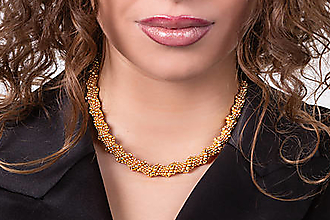 Náhrdelníky - náhrdelník Leone široký (Zlatá) - 16428312_
