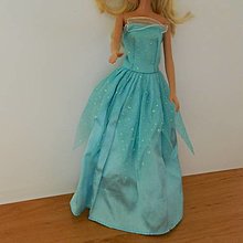 Hračky - Plesové Barbie šaty (belasé dlhé šaty) - 16428964_