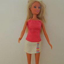 Hračky - Dvojkomplety a trojkomplety pre Barbie (Biela suknička a ružové tričko) - 16428996_