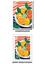 Grafika - Print Art| Miska s pomarančmi na farebnom pozadí - 16430671_